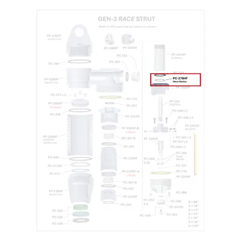 Where PC-276HF sits in the ORI GEN-3 Race Strut - exploded diagram with the part highlighted
