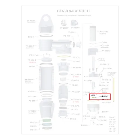 Where PC-337 sits in the ORI GEN-3 Race Strut - exploded diagram with the part highlighted