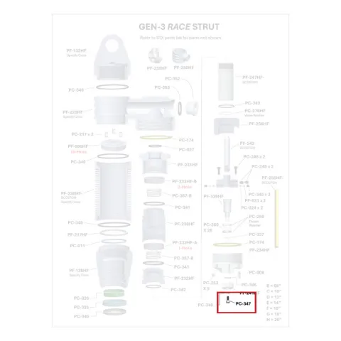 Where PC-347 sits in the ORI GEN-3 Race Strut - exploded diagram with the part highlighted