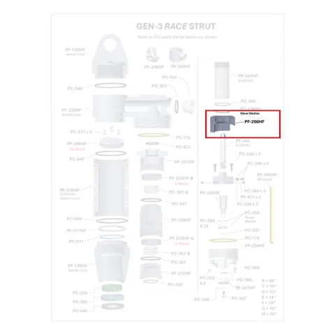 Where PF-256HF sits in the ORI GEN-3 Race Strut - exploded diagram with the part highlighted