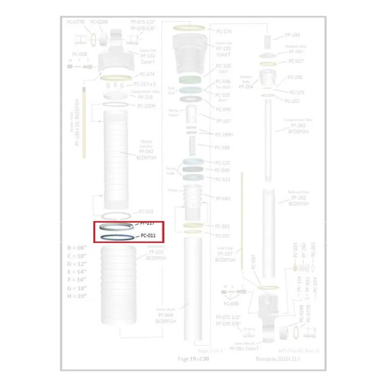 Where PC-011 sits in the ORI STX Strut - exploded diagram with the part highlighted