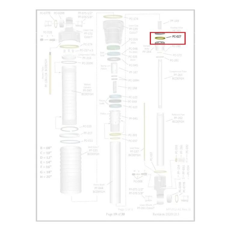 Where PC-027 sits in the ORI STX Strut - exploded diagram with the part highlighted