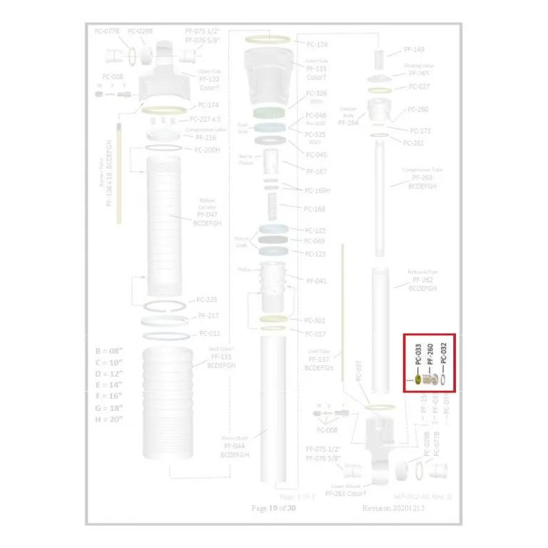 Where PC-033 sits in the ORI STX Strut - exploded diagram with the part highlighted