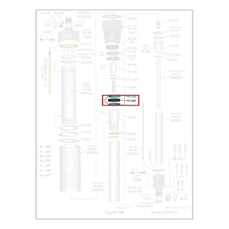 Where PC-049 sits in the ORI STX Strut - exploded diagram with the part highlighted