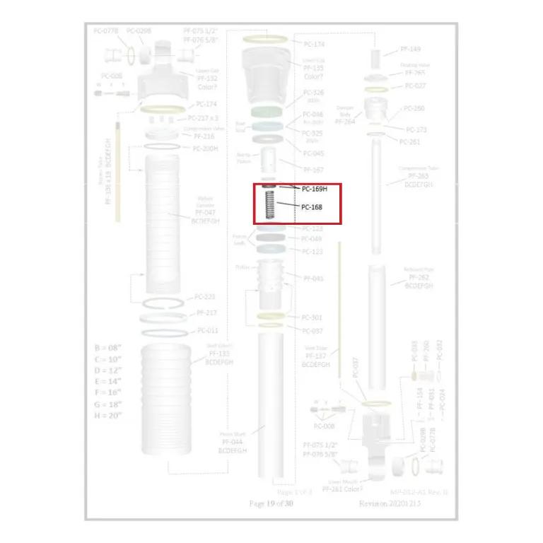 Where PC-168 sits in the ORI STX Strut - exploded diagram with the part highlighted