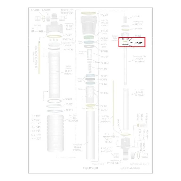 Where PC-173 sits in the ORI STX Strut - exploded diagram with the part highlighted