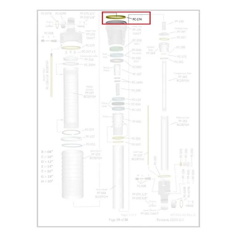 Where PC-174 sits in the ORI STX Strut - exploded diagram with the part highlighted