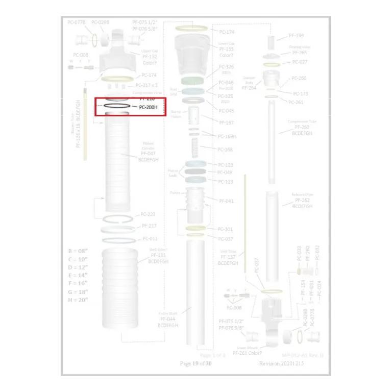Where PC-200H sits in the ORI STX Strut - exploded diagram with the part highlighted