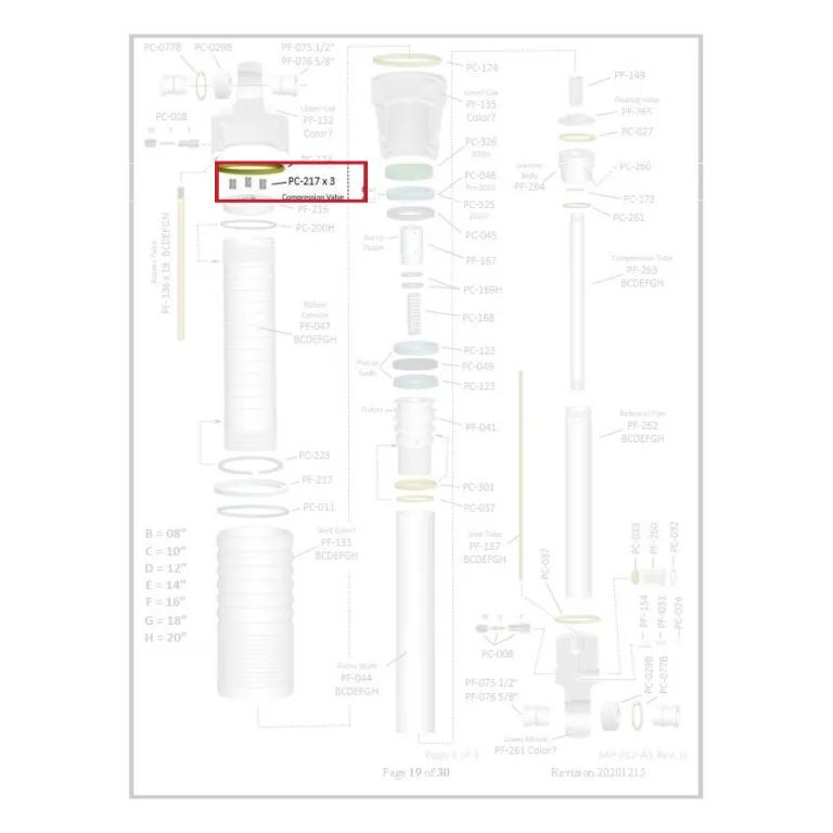 Where PC-217 sits in the ORI STX Strut - exploded diagram with the part highlighted