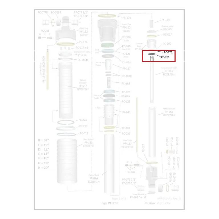 Where PC-261 sits in the ORI STX Strut - exploded diagram with the part highlighted