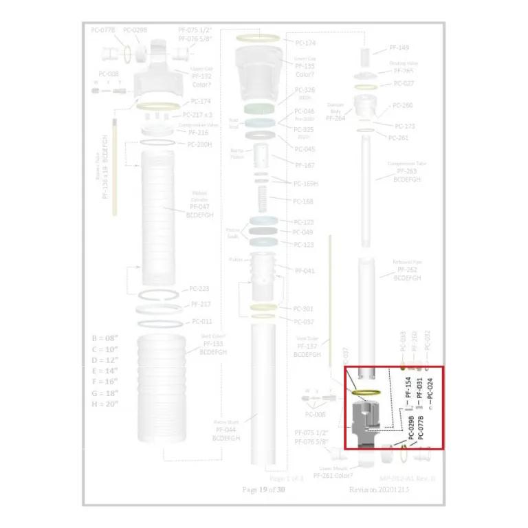Where PF-031 sits in the ORI STX Strut - exploded diagram with the part highlighted