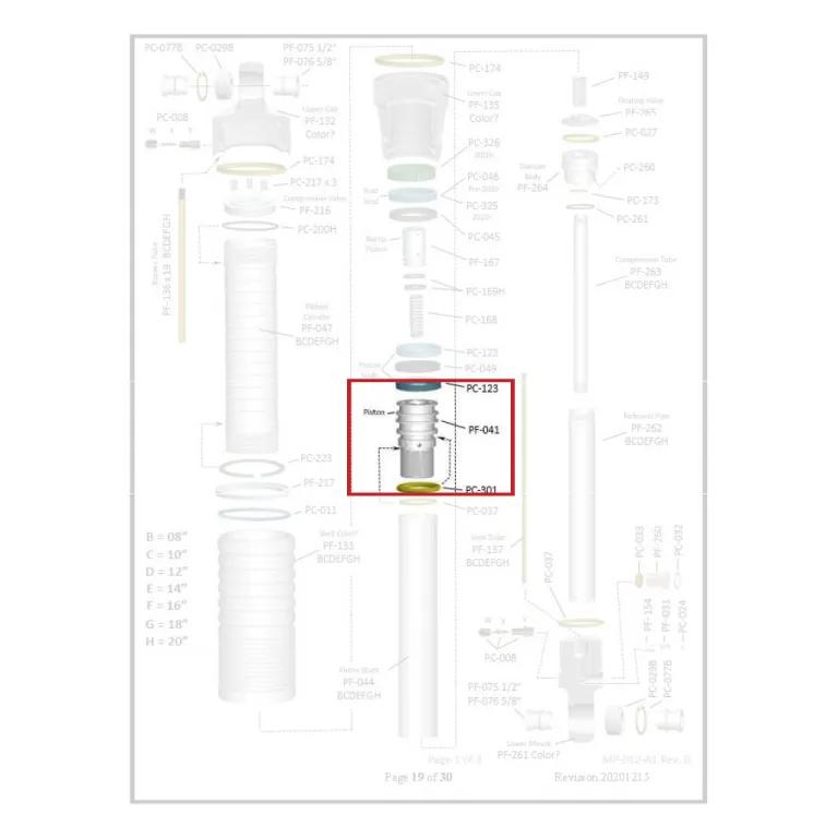 Where PF-041 sits in the ORI STX Strut - exploded diagram with the part highlighted
