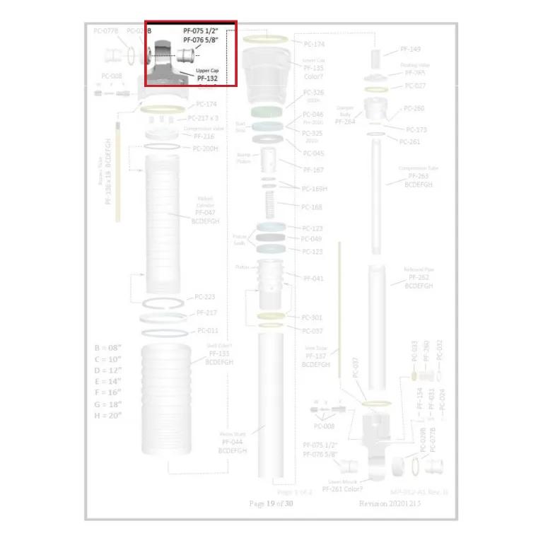 Where PF-076 sits in the ORI STX Strut - exploded diagram with the part highlighted