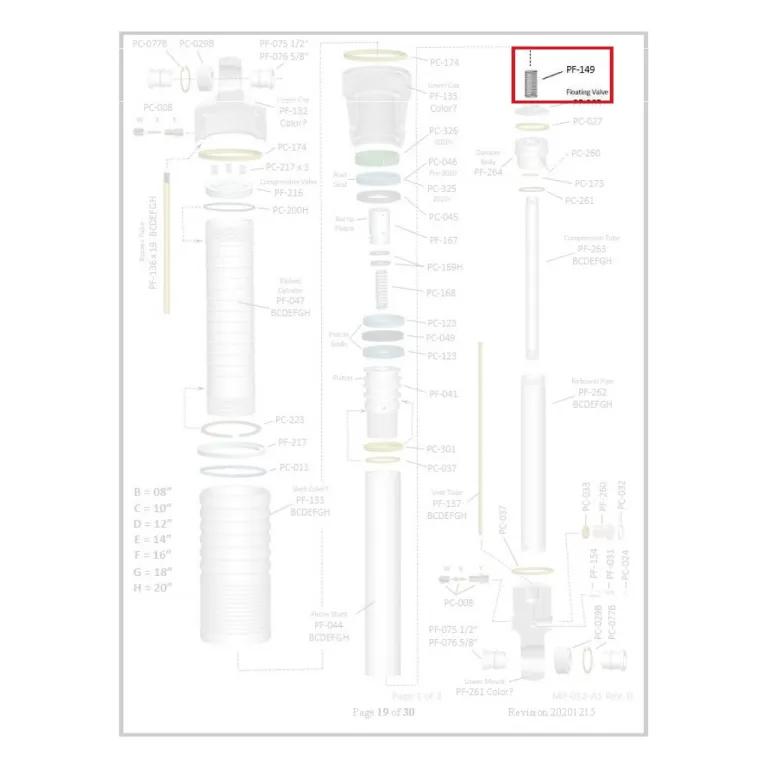 Where PF-149 sits in the ORI STX Strut - exploded diagram with the part highlighted