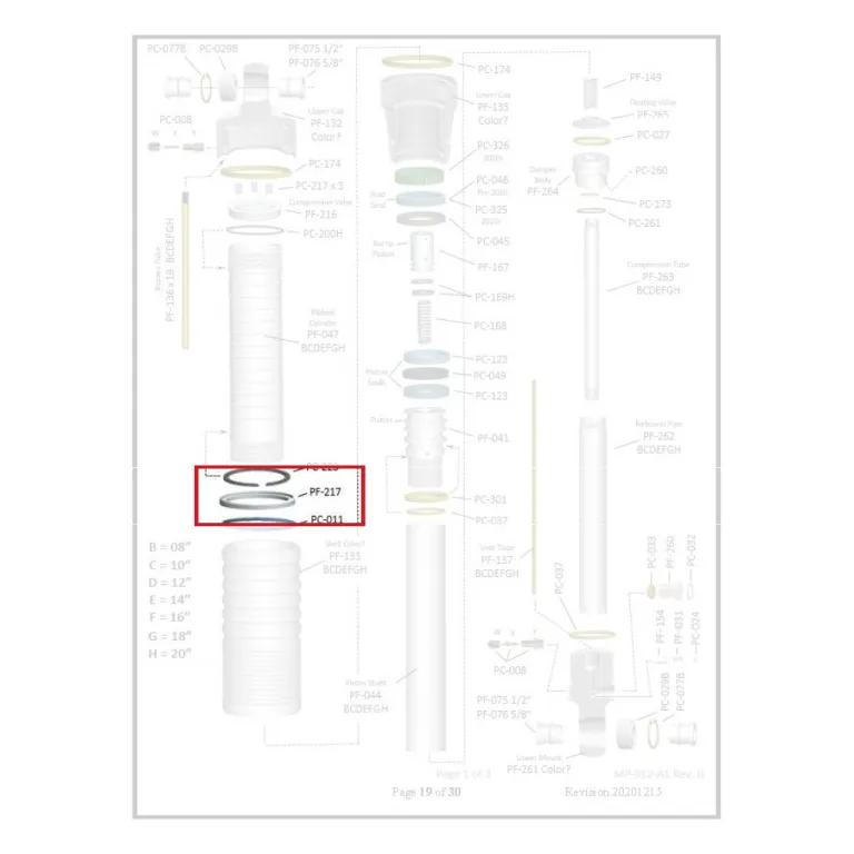 Where PF-217 sits in the ORI STX Strut - exploded diagram with the part highlighted