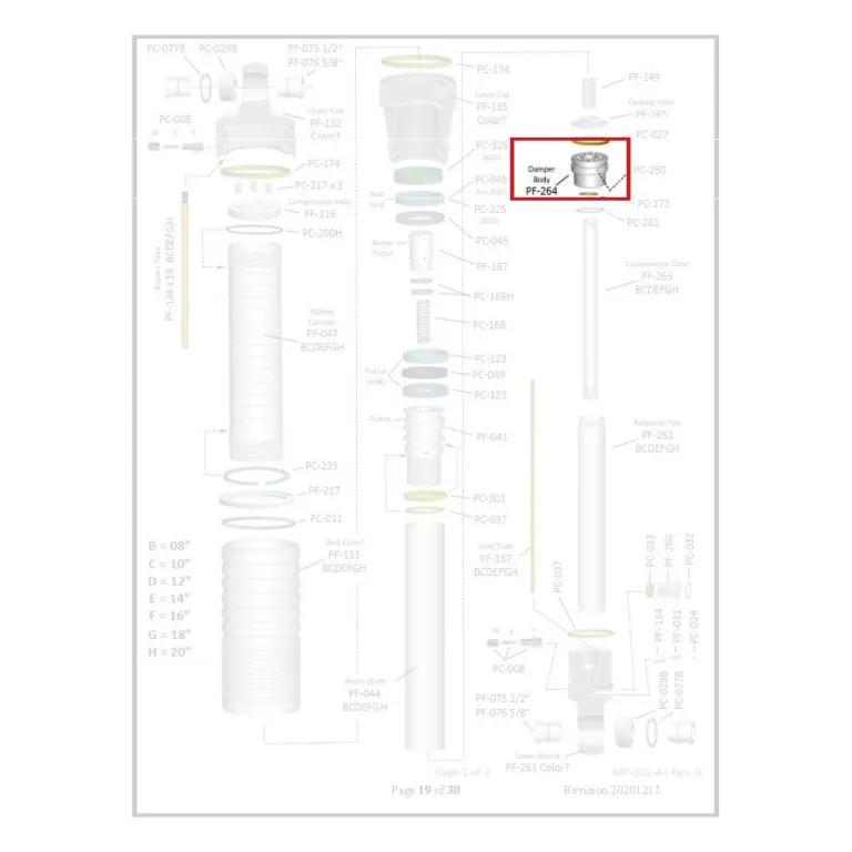 Where PF-264 sits in the ORI STX Strut - exploded diagram with the part highlighted